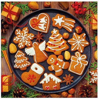 Gingerbread Icing Decorated napkins